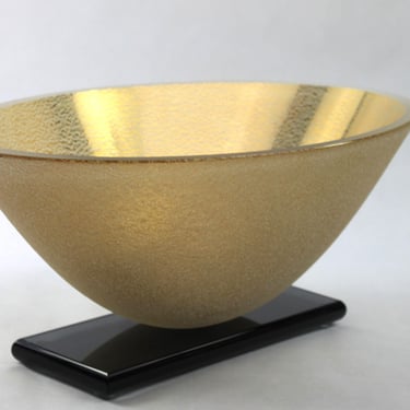 Stephen Schlanser Gold Leaf and Glass Artifact Vessel Bowl 