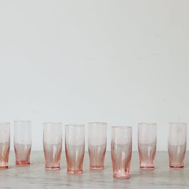 Vintage Pink Shot Glass Set of 8