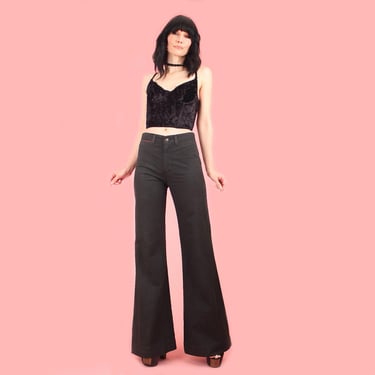 Vintage 70's Love N Stuff Bell Bottom Jeans // Red Pocket Details // Bell Bottom Denim // High Waisted Waist // Wide Leg Pants // 26 