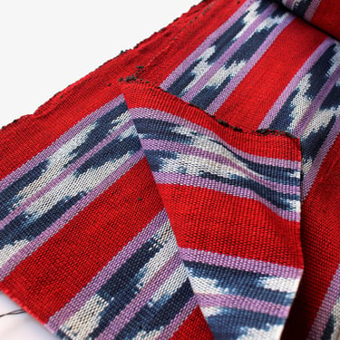 4.89 Yards Guatemalan Ikat Cotton Fabric Natural Dyes Treadle Loom Traditional Woven Fashion and Home Sewing 
