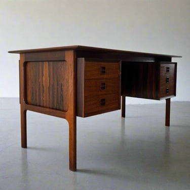 Brouer Møbelfabrik Model #100 Danish Rosewood Desk - #A1612 - Designed by Erik Brouer