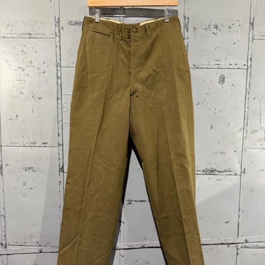 Vintage WW2 1940's US Military Wool Pants Chinos  Men's Military Style Trousers 30x31 