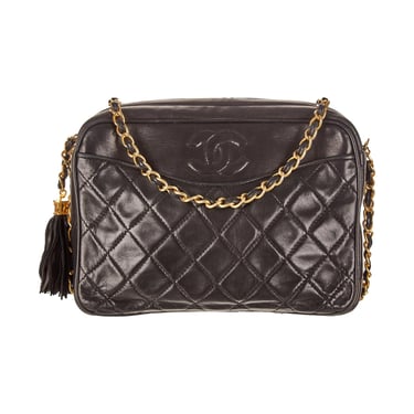 Chanel Black Quilted Tassel Shoulder Bag