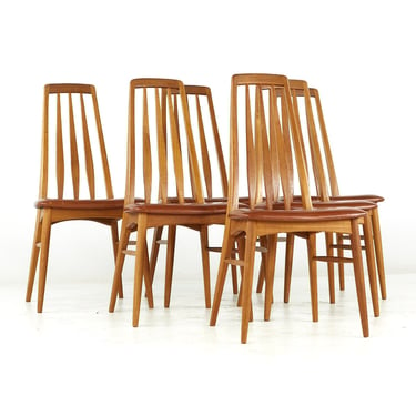 Niels Koefoed Eva Mid Century Danish Teak Dining Chairs - Set of 6 - mcm 