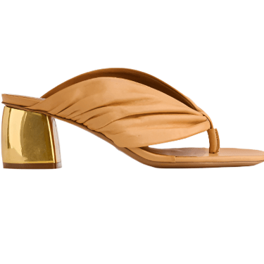 Leather Heeled Thong Sandals