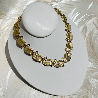 Matte Gold Wave Necklace