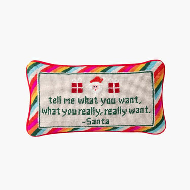 Tell me what you want needlepoint pillow