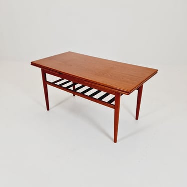 Midcentury Danish teak extendable coffee table by Trioh, 1960s 