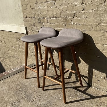 Pair of Article Stools with Backs