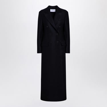 Harris Wharf London Navy Blue Wool Double-Breasted Coat Women