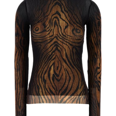 Jean Paul Gaultier Women Printed Tulle The Wood Top