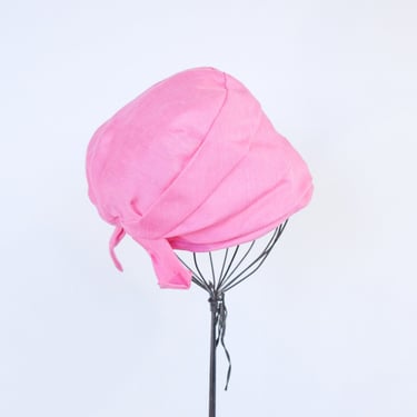 1950s Pink Turban Hat | 50s Pink Turban | Bubblegum Pink Hat 