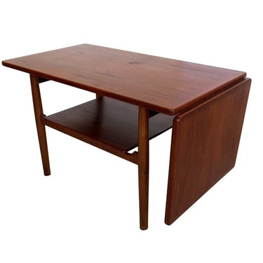 Kofod Larsen Danish Teak and Oak Drop Leaf Coffee Table by P.A. Pedersen 