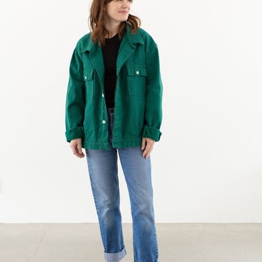 Vintage Mint Green Work Jacket | Unisex Cotton Utility | Made in Italy | M | IT429 