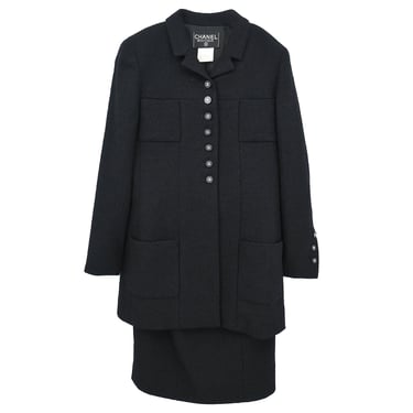 Chanel 1996 Setup Suit Jacket Skirt Black #38