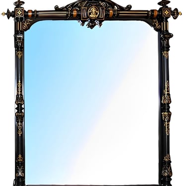 Oversized Ebonized Renaissance Revival Mirror by Herter Brothers, U.S.A. c. 1890