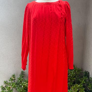 Vintage short red dress silk sheath wrap style Sz S 8 by Albert Nipon 