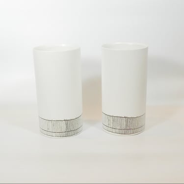 Mid Century Modern Pair of Pottery Vases 