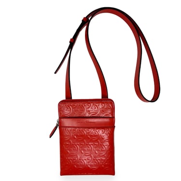 Ferragamo Unisex Travel Gancini-Embossed Leather Shoulder Bag