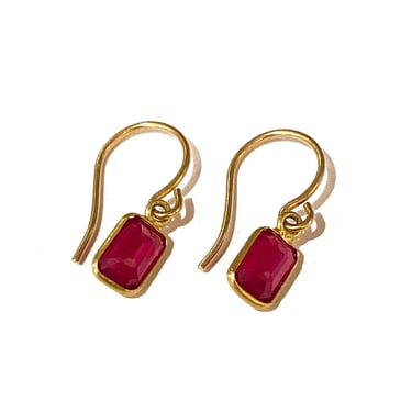 18KT Ruby Baguet Earrings