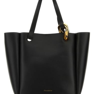 Jw Anderson Women Black Leather Jwa Corner Shopping Bag