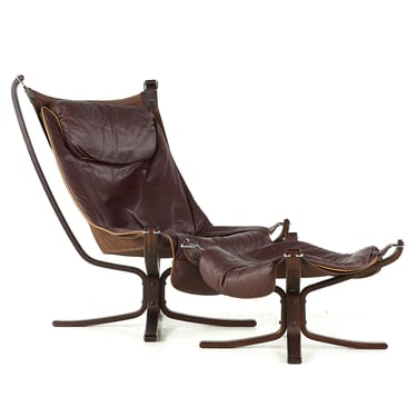 Sigurd Ressell for Vatne Mobler Falcon Chair with Ottoman - mcm 