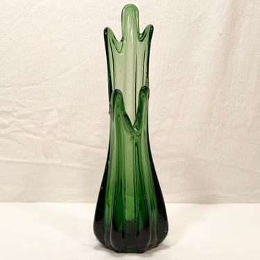 Green 10" Five Point Swung Vase 