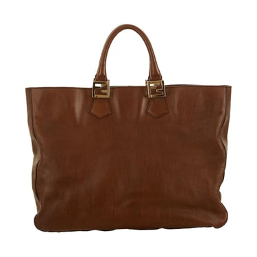 Fendi Brown Jumbo Top Handle Bag