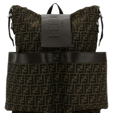 Fendi Man Embroidered Jacquard Fendi Strike Large Backpack