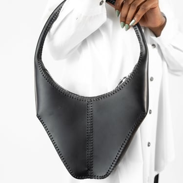 One Piece Black Leather Bag