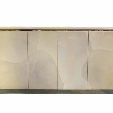 Mid-Century Lacquered Credenza w/ Brass Trims