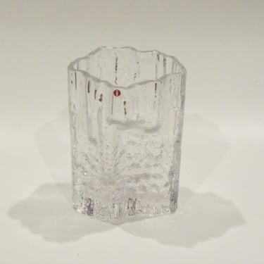 Vintage Mid Century Crystal Vase from  IITTALA Finland  -Never Used 