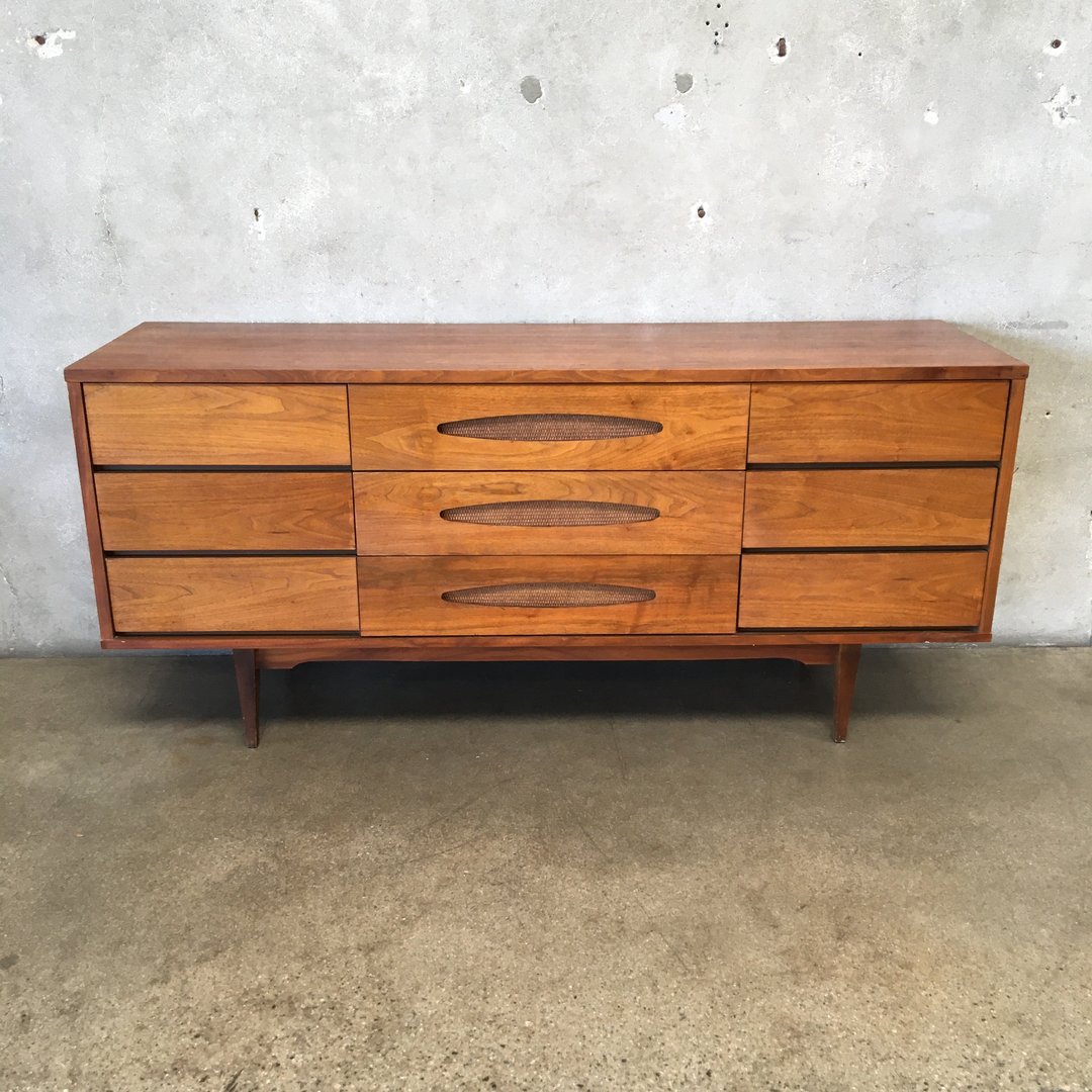 Mid Century Nine Drawer Lowboy Credenza / Dresser by McCoy Urban