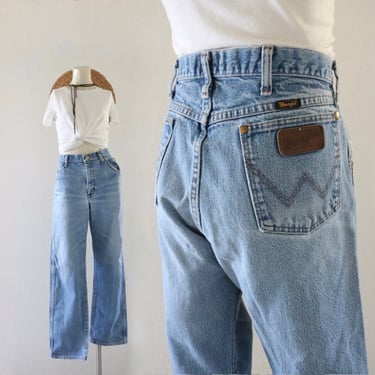 worrrn wangler jeans - 34 - vintage 90s y2k mens womens unisex western cowboy cowgirl wranglers denim blue jean 