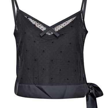 Marc Jacobs - Black Sleeveless Cropped w/ Polka Dot Sheer Top Sz 6