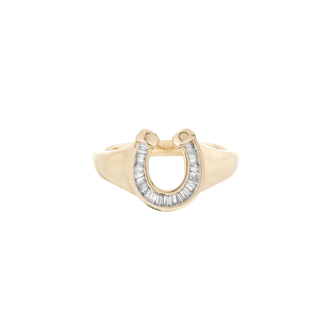 Baguette Horseshoe Signet Ring