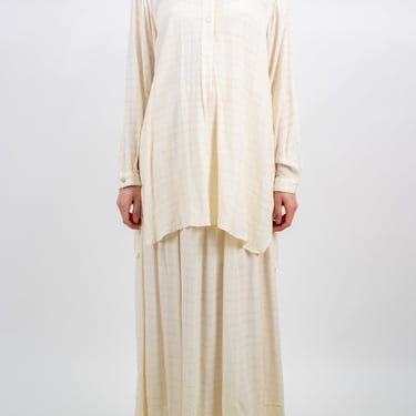 1980s Off-white Lightweight Oversized Top and Skirt Set