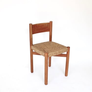 Charlotte Perriand Meribel Oak and Rush Chair Les Arcs 