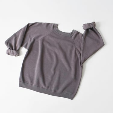 vintage raglan sweatshirt, 90s faded gray pullover, made in usa 