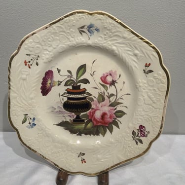 Chamberlain's Worcester “New Union Border” Relief Hand Painted Plate ca. 1820, wall decorative plate, English wall plate, gifts for mom 