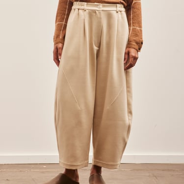 Cordera Cotton & Wool Baggy Pants, Alabaster