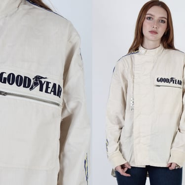Les Leston Goodyear Cafe Racer Jacket, Vintage Drag Racing Uniform Size 40 