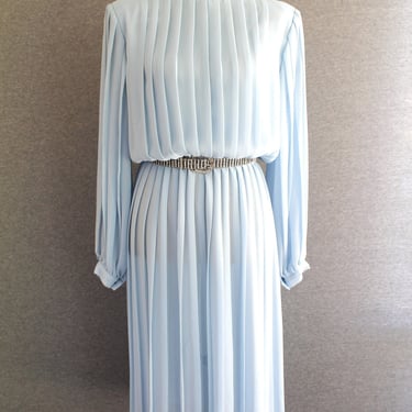 She's a Rothschild - Circa 1980s - Powder Blue - Elastic Waist - Event Dress - by L Rothschild - Marked size 14 