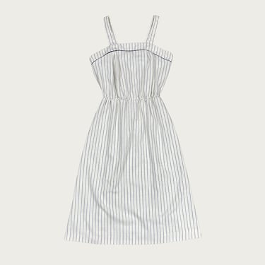 (M) Striped White Midi Dress