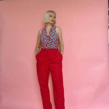 VTG 80s Pink Silk Trousers 