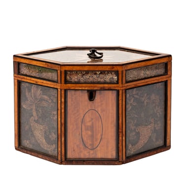 English Rolled Paper or Quilled Paper Tea Caddy