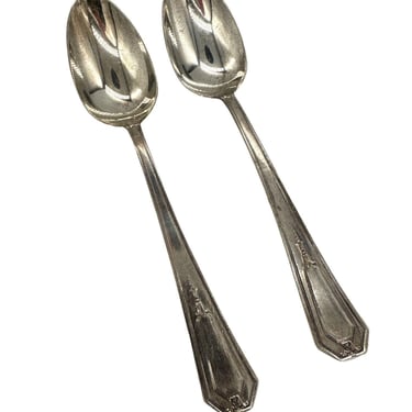 Pair of Sterling Silver Spoons Patterned 1922 Princess Mary by Wallace Silver 