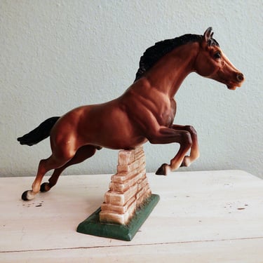 1970's Vintage Breyer Horse Jumping Over A Steeple Chase 