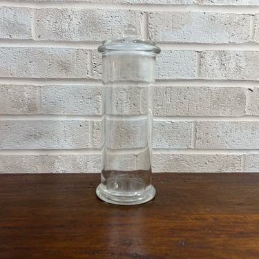 Vintage Ann's House of Nuts Tall Glass Canister 