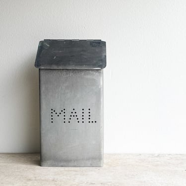 Vintage Tin Mailbox Antique Metal Mailbox Mail Slot Doorstep Mailbox Small Mailbox Mail Decor Letters Galvanized Farmhouse Industrial 